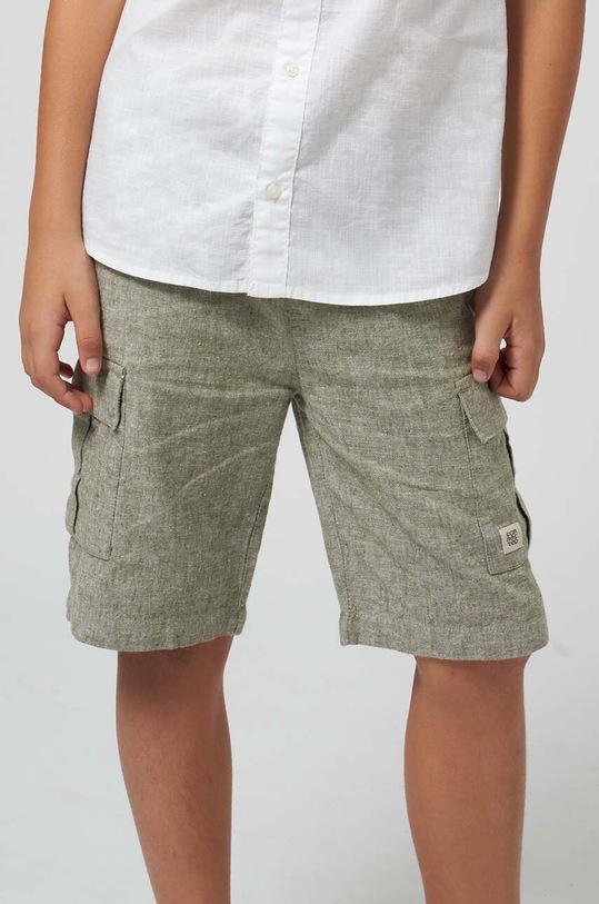 Dětské šortky s příměsí lnu Mayoral 6285.7D.Junior.PPYH zelená
