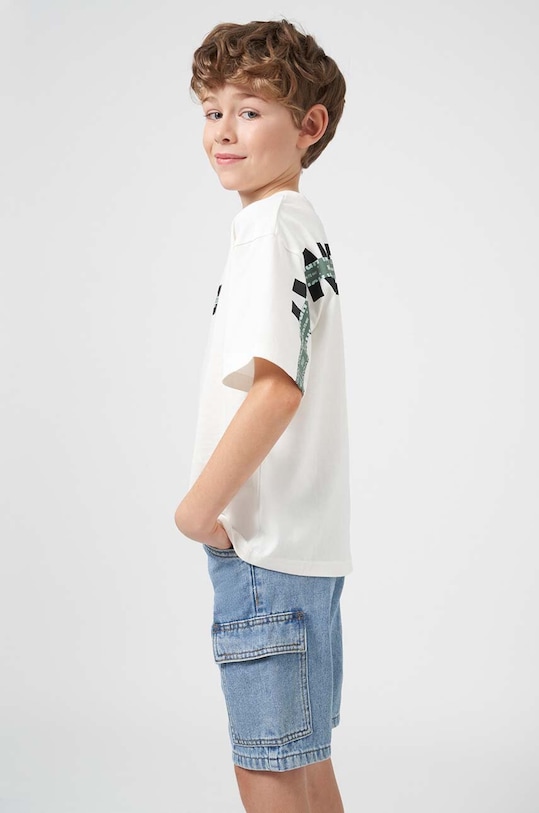 Dětské bavlněné šortky Mayoral cargo denim pletenina modrá 6288.7F.Junior.PPYH