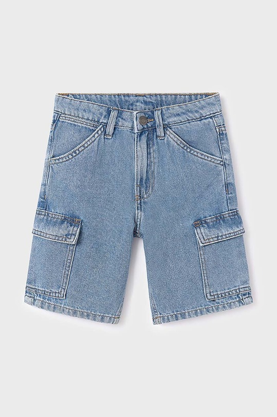 Dětské bavlněné šortky Mayoral cargo denim 6288.7F.Junior.PPYH modrá SS24