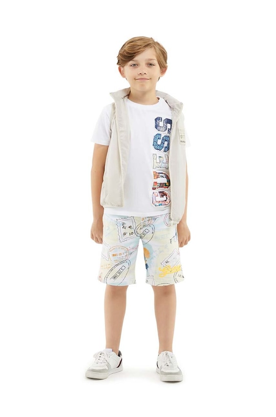 Guess szorty bawełniane dziecięce wzorzyste niebieski L4GD03.KA6R3.PPYH