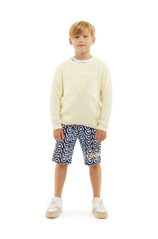 Guess szorty bawełniane dziecięce wzorzyste granatowy L4GD03.KA6R3.PPYH