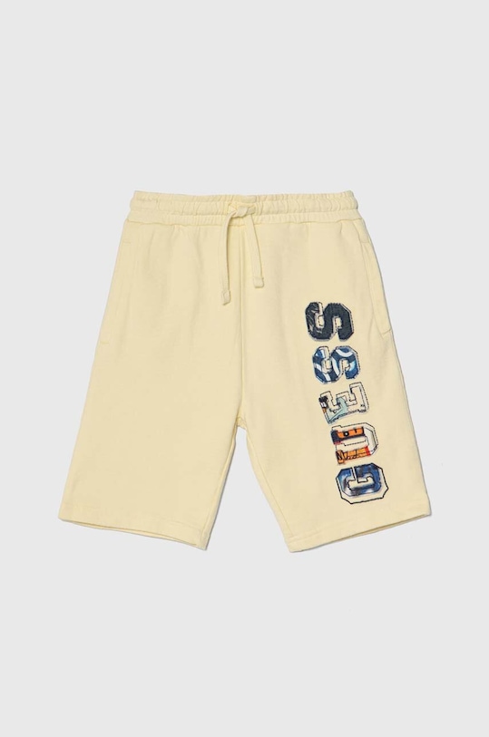 Παιδικό βαμβακερό σορτς Guess L4GD04.KA6R3.PPYH κίτρινο SS24