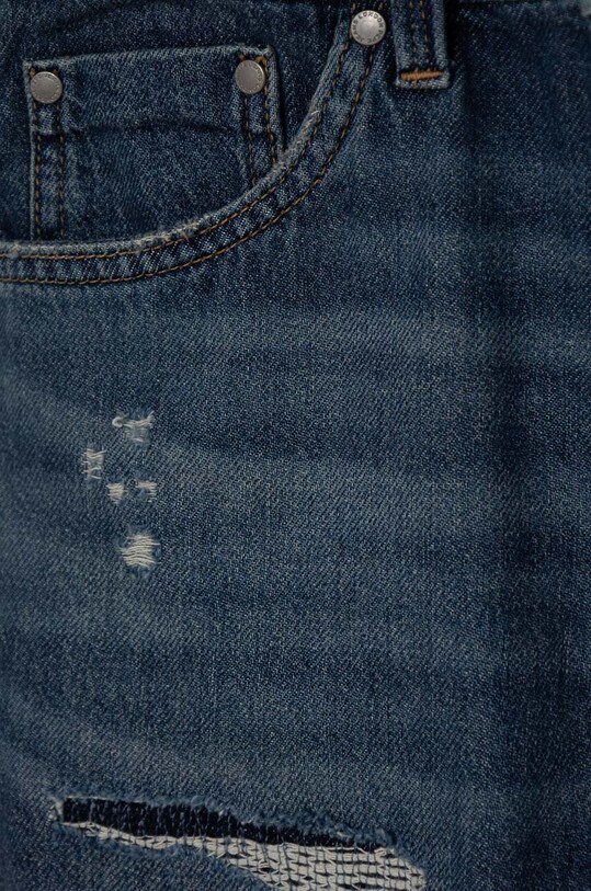 Момче Детски дънков къс панталон Pepe Jeans SLIM SHORT REPAIR JR PB800795 тъмносин