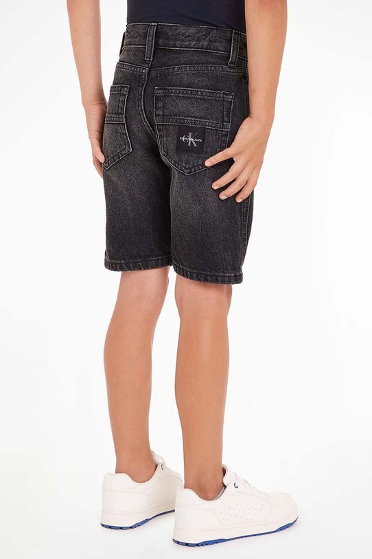 Detské rifľové krátke nohavice Calvin Klein Jeans čierna IB0IB02002.PPYH