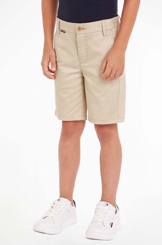 Tommy Hilfiger szorty dziecięce z elastanem beżowy KB0KB08704.98.122.PPYH