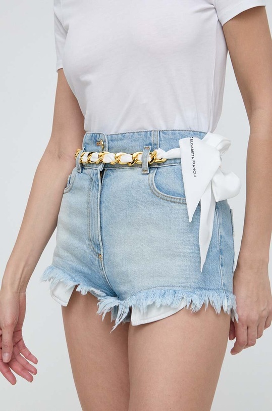 Elisabetta Franchi szorty jeansowe bawełna niebieski HJ22D41E2