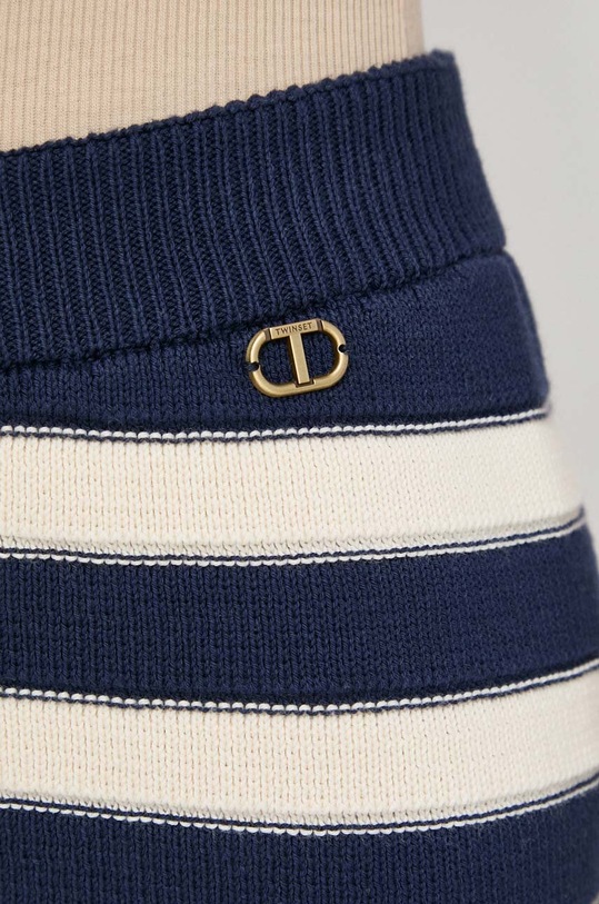 Twinset szorty bawełniane granatowy 241TP3411