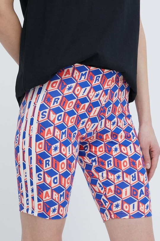 adidas pantaloni scurți Farm Rio tricotaj albastru IQ4487