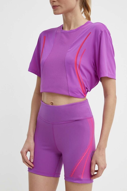 adidas by Stella McCartney pantaloni scurți de antrenament TruePace tricotaj violet IT5779