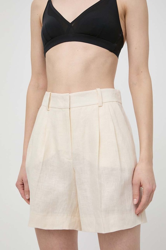 Σορτς από λινό Luisa Spagnoli μπεζ 541086