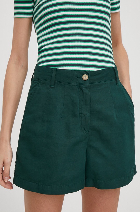 Tommy Hilfiger szorty z domieszką lnu tkanina zielony WW0WW41603