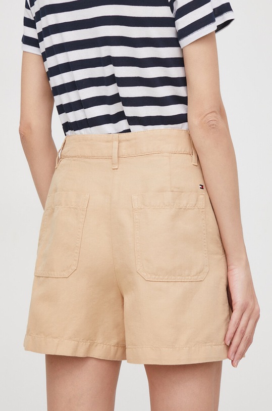 Ruházat Tommy Hilfiger vászonkeverék rövidnadrág WW0WW41603 bézs