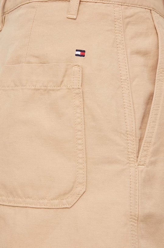 Tommy Hilfiger vászonkeverék rövidnadrág bézs WW0WW41603