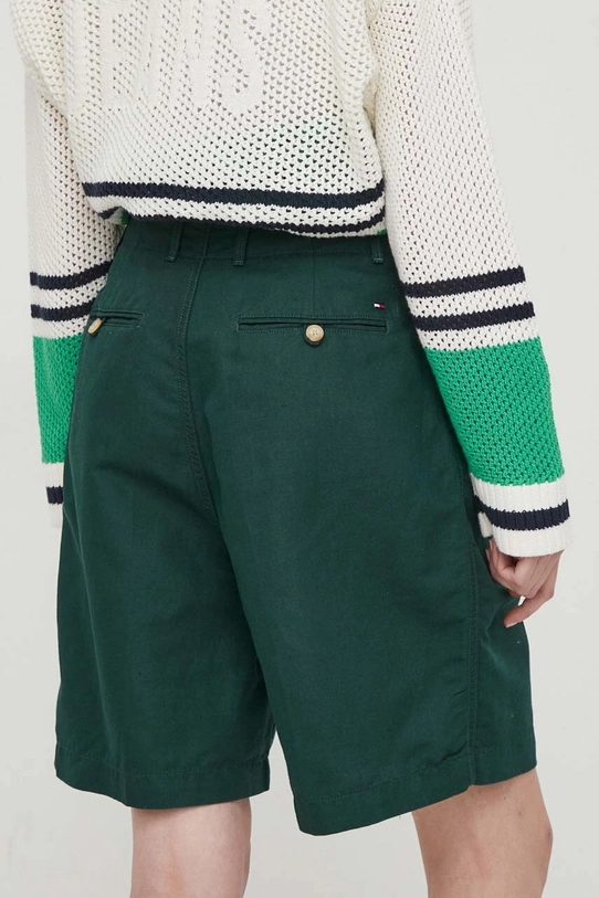 Îmbrăcăminte Tommy Hilfiger pantaloni scurți din amestec de in WW0WW41771 verde