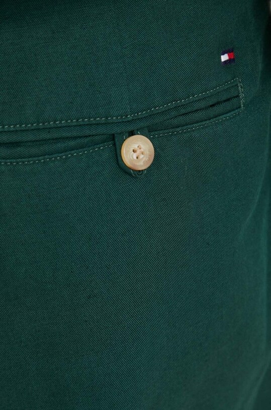 Tommy Hilfiger pantaloni scurți din amestec de in verde WW0WW41771