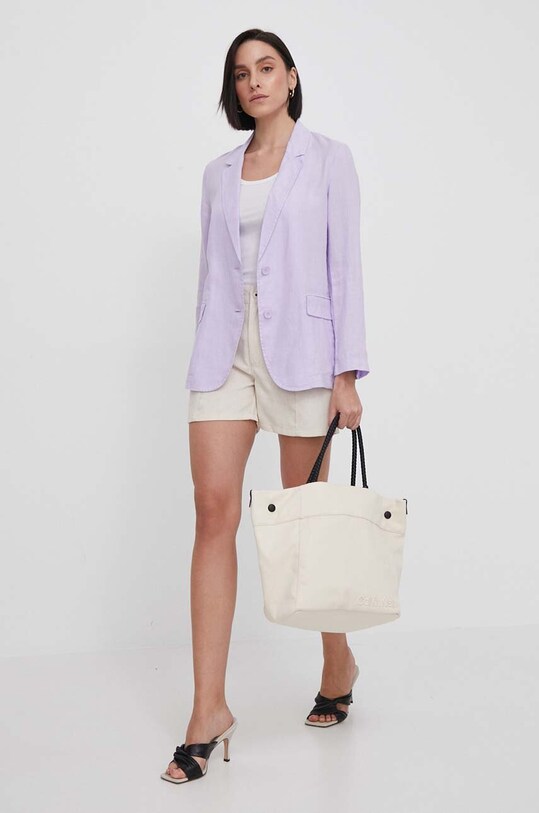 Pepe Jeans vászonkeverék rövidnadrág PL801093 bézs SS24