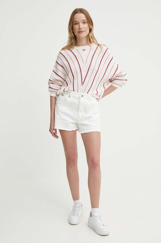 Джинсові шорти Pepe Jeans A-LINE SHORT UHW ANGLAISE PL801115 білий SS24