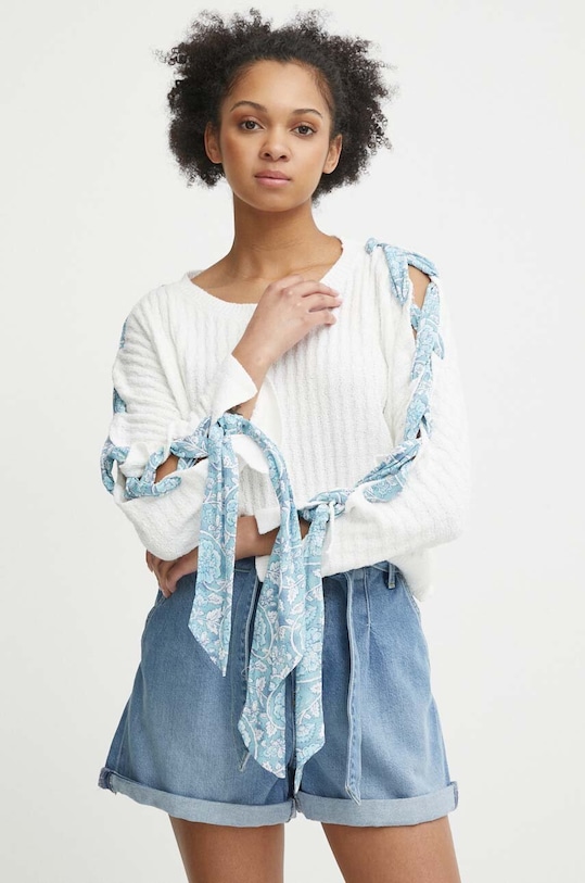 Pepe Jeans pantaloni scurti jeans A-LINE SHORT UHW VINTAGE PL801119 albastru SS24