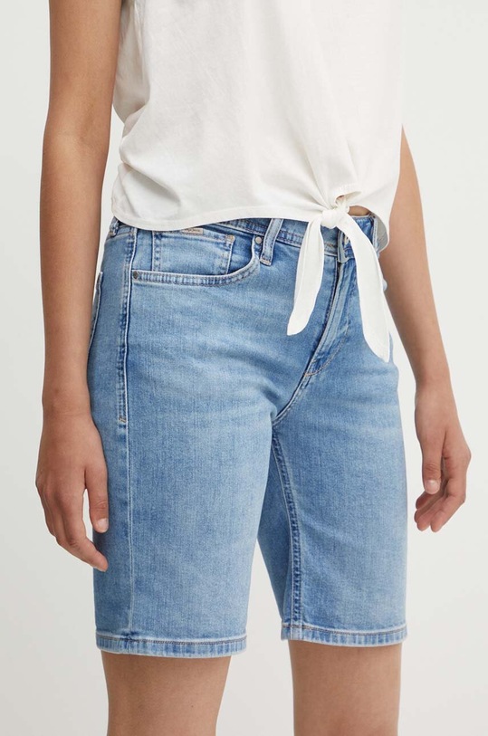 Pepe Jeans farmer rövidnadrág SLIM SHORT MW elasztánnal kék PL801120MN7