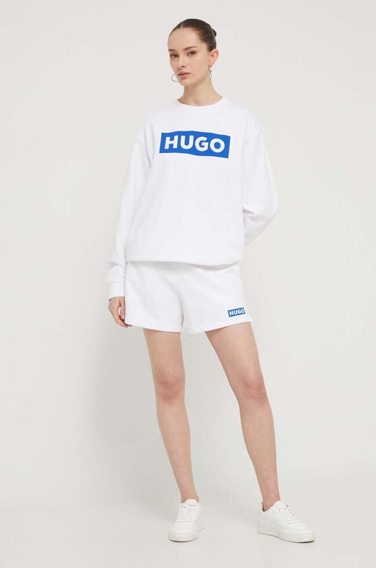 HUGO Blue szorty bawełniane 50515824 biały SS24