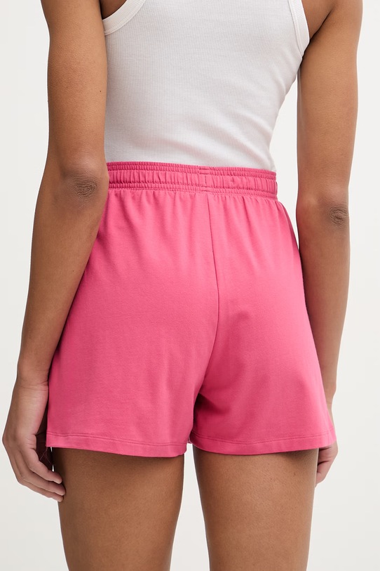 Дрехи BOSS къс панталон тип анцуг дамски от памук с еластан CI_Shorts CW 50515606 розов