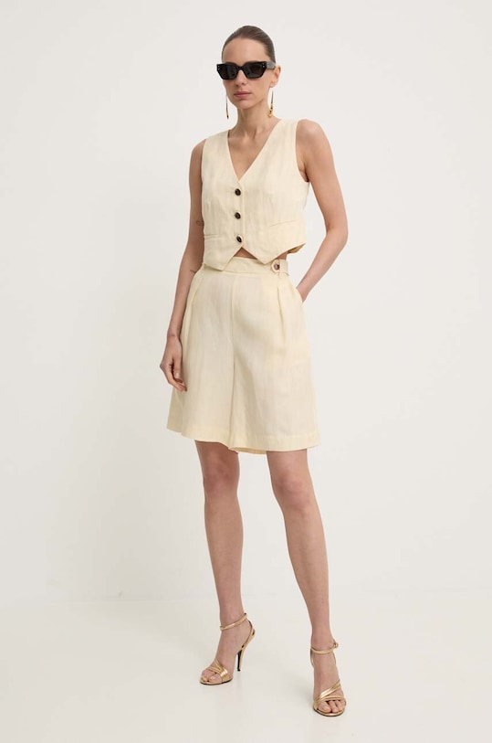 Liu Jo szorty z domieszką lnu MA4050.T4818 beżowy SS24