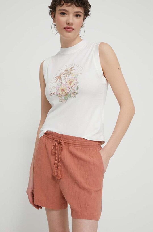 Roxy pantaloni scurti din bumbac ERJNS03496 maro SS24