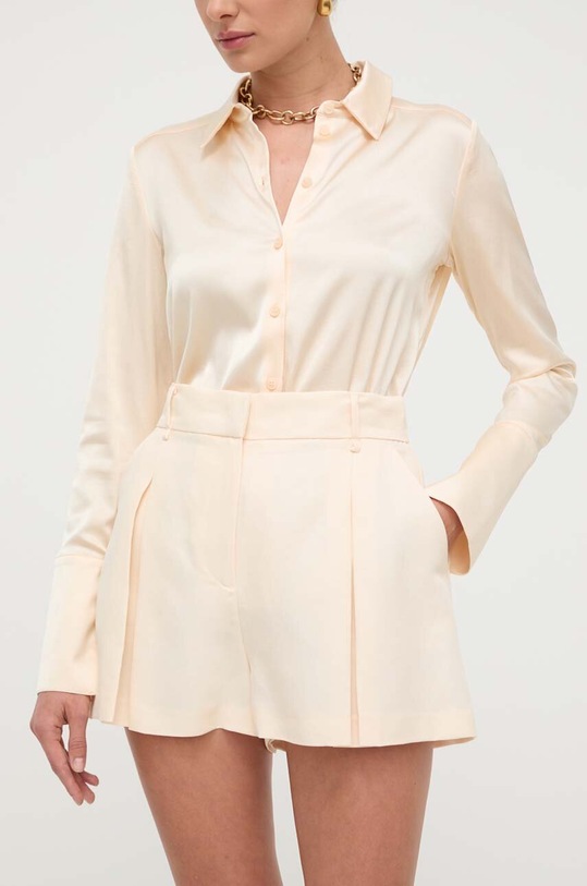 Twinset szorty z domieszką lnu pozostałe beżowy 241TT2103