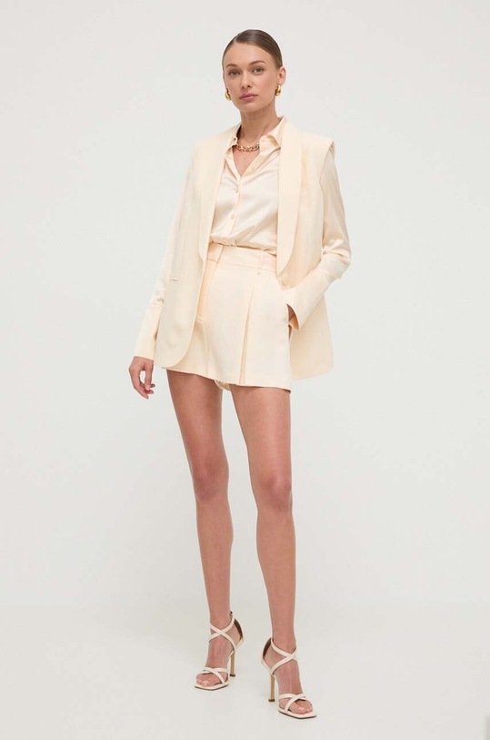 Twinset szorty z domieszką lnu 241TT2103 beżowy SS24