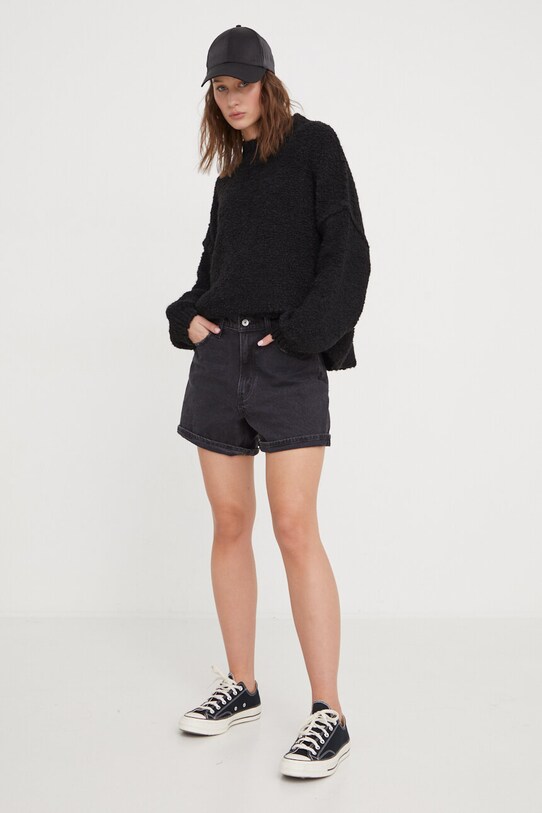 Abercrombie & Fitch pantaloni scurti jeans KI149.4092.975 negru SS24