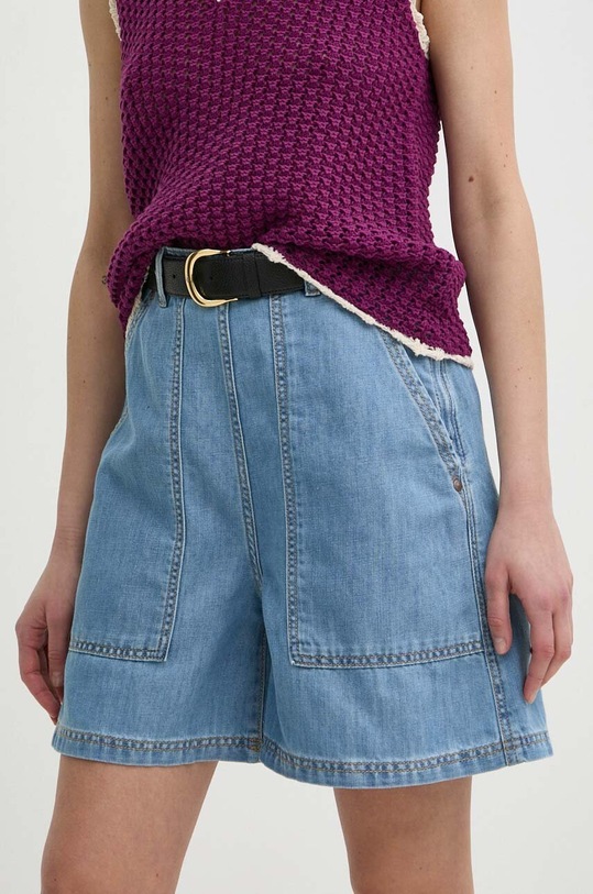 Weekend Max Mara pantaloncini in lino misto alta blu 2415141032600