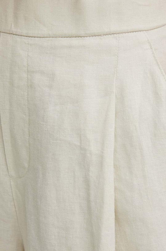 United Colors of Benetton szorty lniane 4AGHD900D beżowy