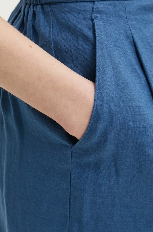 United Colors of Benetton szorty lniane niebieski 4AGHD900D
