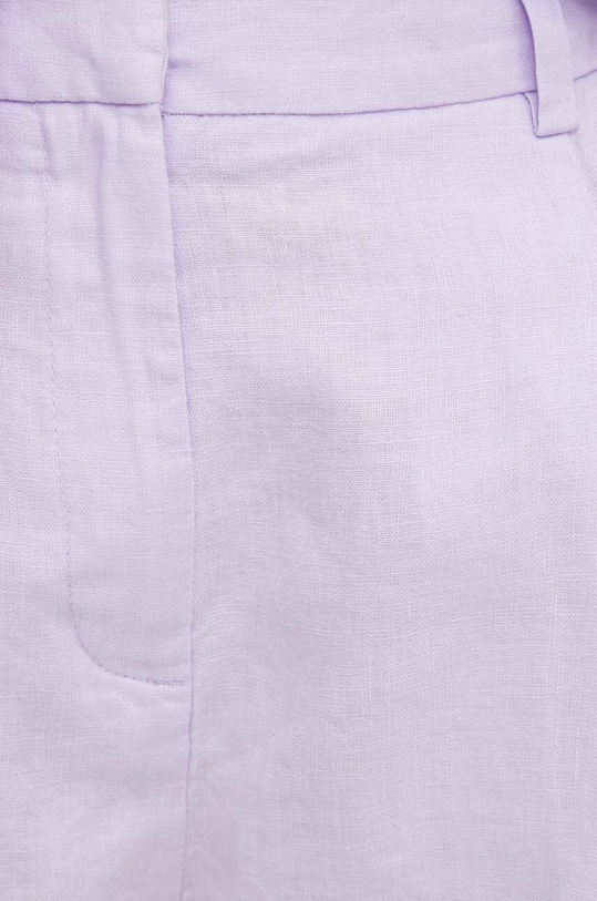 United Colors of Benetton szorty lniane 4AGHD9013 fioletowy