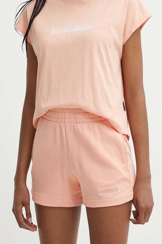 Bavlněné šortky Napapijri N-Iaato high oranžová NP0A4HNPP1I1