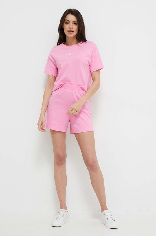 Společenské bavlněné šortky United Colors of Benetton 30963900F růžová SS24