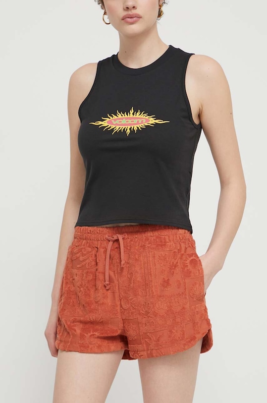 Volcom pantaloni scurti tricotaj portocaliu B0912407