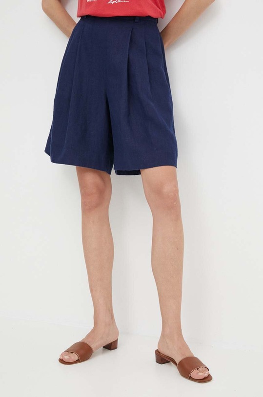Plátěné kraťasy Polo Ralph Lauren high námořnická modř 211943763