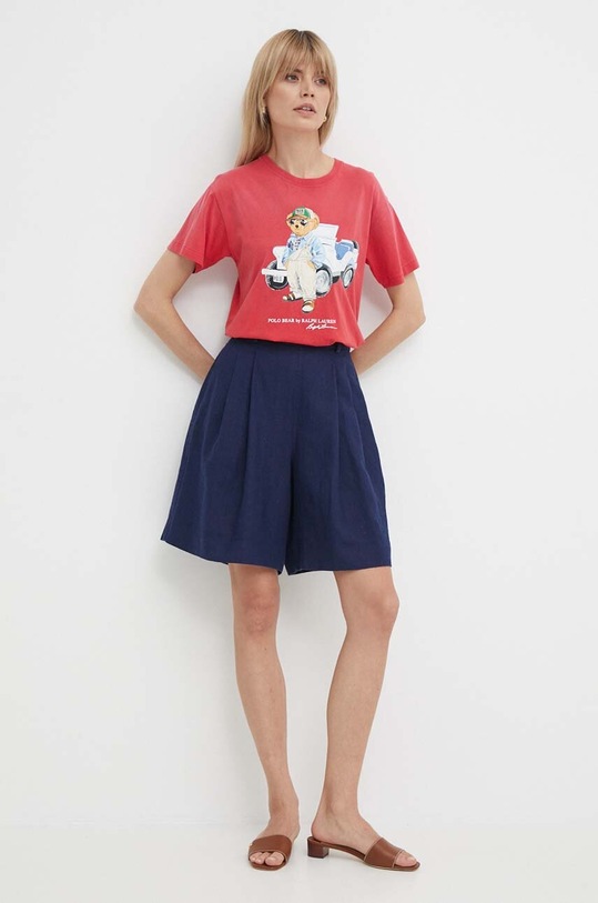 Plátěné kraťasy Polo Ralph Lauren 211943763 námořnická modř SS24