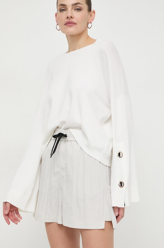 Kratke hlače Max Mara Leisure tkanina bež 2416141018600