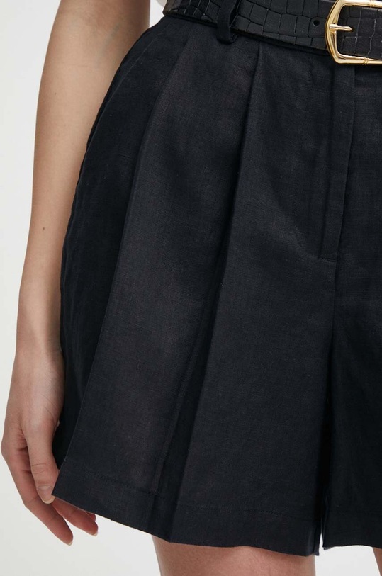 Plátěné kraťasy Sisley černá 4AGHL9013