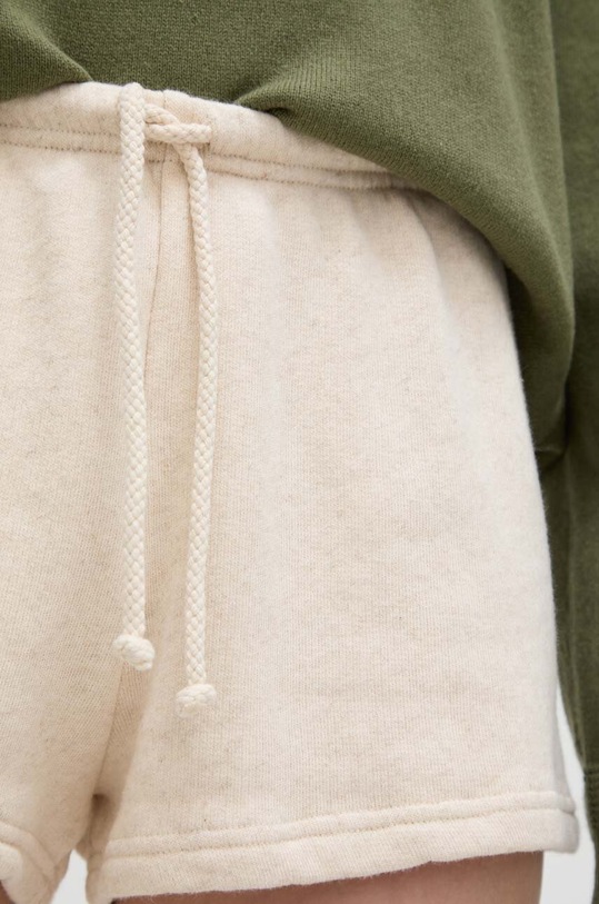 Šortky s příměsí lnu American Vintage SHORT COURT béžová ITO09AE24