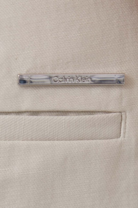 Шорти з домішкою льону Calvin Klein бежевий K20K206671