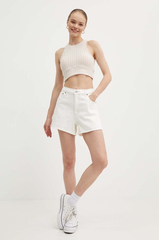 Abercrombie & Fitch szorty jeansowe KI149.4034.178 beżowy SS24