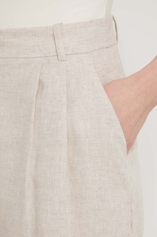 Odzież Abercrombie & Fitch szorty lniane KI149.4176.185 beżowy