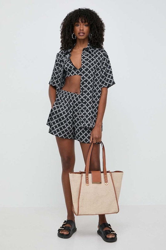 MICHAEL Michael Kors szorty MS430MKE74 czarny SS24