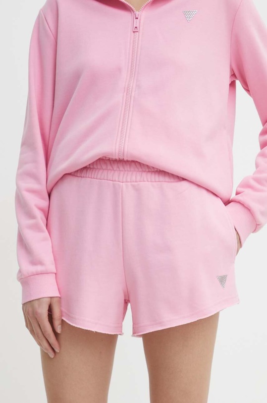 Guess szorty SKYLAR dzianina różowy V4GD09.K8802