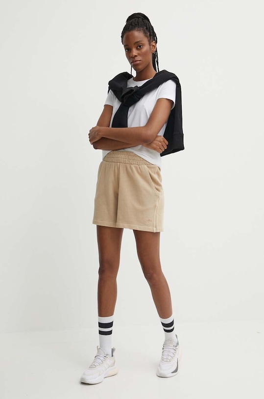 adidas Originals szorty bawełniane IT4288 beżowy SS24
