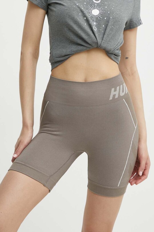 Hummel szorty treningowe Christel z elastanem brązowy 213755