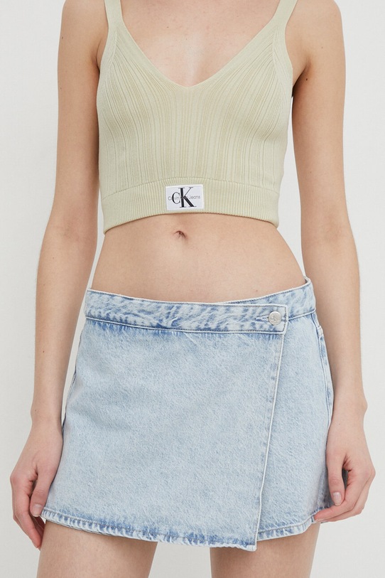 Τζιν σορτς Calvin Klein Jeans βαμβάκι μπλε J20J222802